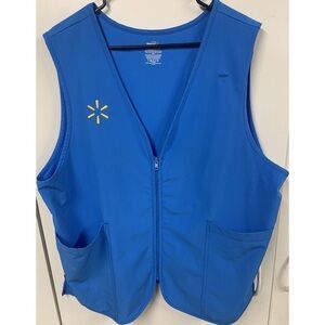 Walmart Associate Blue Zip Front Work Vest Size XL